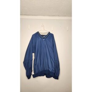 Vintage 1990s Nike Center Swoosh Blue Pullover Windbreaker Jacket Size Xxl